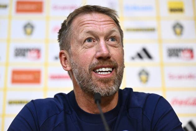 STOCKHOLM, SWEDEN 20260527 Swedens national team captain Graham Potter, during a press conference as the national team gathers for the World Cup STOCKHOLM SWEDEN x10060x  Copyright: xHenrikxMontgomery TTx PRESS MEETING WITH GRAHAM POTTER