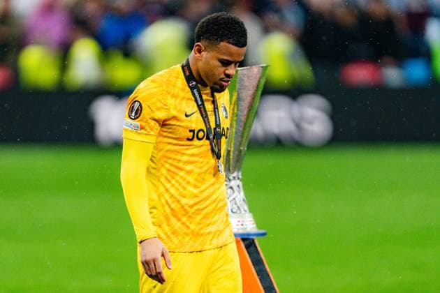 20 05 2026, SC Freiburg vs Aston Villa, UEFA Europa League Final, Final Matchday Noah Atubolu SC Freiburg, 1 unhappy disappointed sad after the final defeat Copyright: xBahhoxKarax