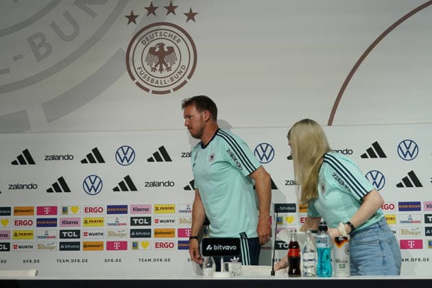 National coach Julian Nagelsmann Germany Germany at the opening press conference of the World Cup training camp Herzo Base 27 05 2026 German national team, training camp for World Cup preparation, Home Ground, HerzoBase, World of Adidas, Herzogenaurach