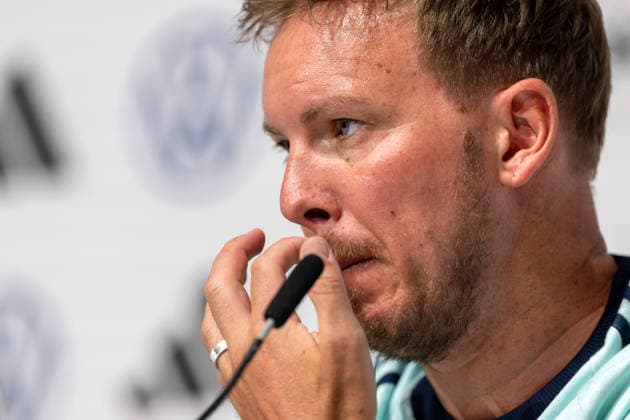 27 05 2026, Football DFB national team Germany, training camp before the World Cup, kick-off press conference in the HALFTIME media center at ADIDAS, in Herzogenaurach Coach Julian Nagelsmann Germany
