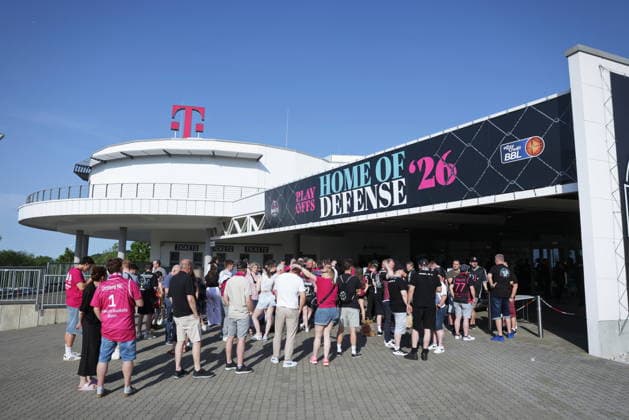 Telekom Dome from outside before the game Telekom Baskets Bonn vs Fitness First Würzburg Wuerzburg Baskets Playoffs Quarterfinals Game 5 Season 2025 26