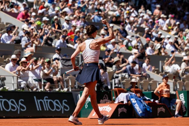 Paris, France - May 27: Elina Svitolina of Ukraine celebrates her match point against Kaitlin Quevedo of Spain during Day Four of the 2026 French Open at Roland Garros on May 27, 2026 in Paris, France. (Photo by Pauline FIGUET SPP) Copyright: xPaulinexFIGUETx xSPPx Sportspressphoto_SPR155512
