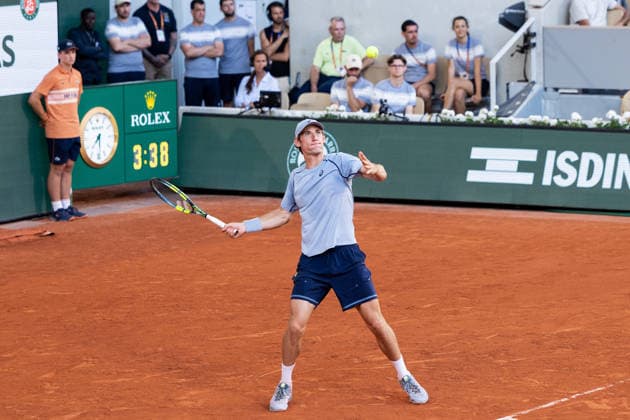 Paris, France - May 27: Valentin Royer of France is seen in action during his second round match against Novak Djokovic of Serbia during Day Four of the 2026 French Open at Roland Garros on May 27, 2026 in Paris, France. (Photo by Pauline FIGUET SPP) Copyright: xPaulinexFIGUETx xSPPx Sportspressphoto_SPR155613