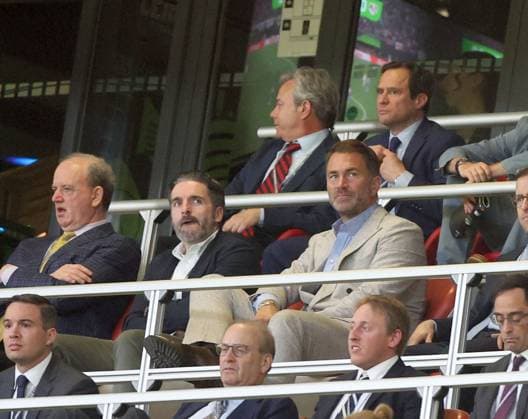 Chairman of Matchroom Eddie Hearn (centre) in attendance Crystal Palace v Rayo Vallecano, UEFA Conference League, Final, Football, Red Bull Arena, Leipzig, Germany - 27 May 2026Leipzig Red Bull Arena Germany EDITORIAL USE ONLY No use with unauthorised audio, video, data, fixture lists, club league logos or live services. Online in-match use limited to 120 images, no video emulation. No use in betting, games or single club league player publications.  Copyright: xKieranxMcManus Shutterstockx 16898266bt