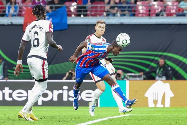 Tyrick Mitchell 3 Crystal Palace F C with a big chance, Crystal Palace F C vs Rayo Vallecano, Football, Men, UEFA, UEFA Confernce League Final, Season 2025 2026, 27 05 2026 Leipzig Saxony Germany Copyright: xkolbert-press MartinxAgüerax