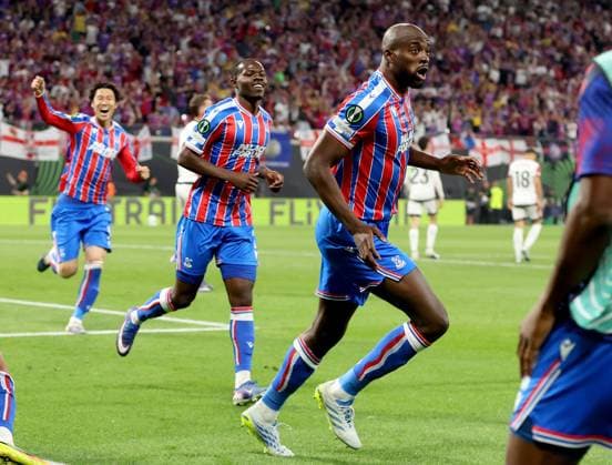 Jean-Philippe Mateta of Crystal Palace celebrates scoring their side s first goal of the game Crystal Palace v Rayo Vallecano, UEFA Conference League, Final, Football, Red Bull Arena, Leipzig, Germany - 27 May 2026Leipzig Red Bull Arena Germany EDITORIAL USE ONLY No use with unauthorised audio, video, data, fixture lists, club league logos or live services. Online in-match use limited to 120 images, no video emulation. No use in betting, games or single club league player publications.  Copyright: xKieranxMcManus Shutterstockx 16898266cp
