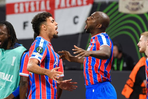 LEIPZIG, GERMANY - MAY 27: Jean-Philippe Mateta (14 Crystal Palace) celebrates his goal during the UEFA Conference League Final 2025 26 match between Crystal Palace and Rayo Vallecano at Leipzig Stadium in Leipzig, Germany (Photo by Sven Beyrich Sports Press Photo) Copyright: xSvenxBeyrich SportsxPressxPhotox Sportspressphoto_SPR155652