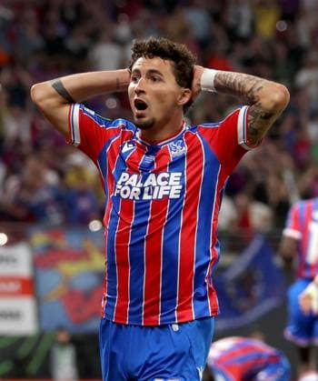 YÃ remi Pino of Crystal Palace reacts after a missed opportunity on goal Crystal Palace v Rayo Vallecano, UEFA Conference League, Final, Football, Red Bull Arena, Leipzig, Germany - 27 May 2026Leipzig Red Bull Arena Germany EDITORIAL USE ONLY No use with unauthorised audio, video, data, fixture lists, club league logos or live services. Online in-match use limited to 120 images, no video emulation. No use in betting, games or single club league player publications. Copyright: xKieranxMcManus Shutterstockx 16898266cw