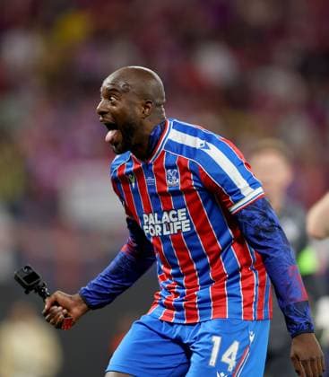 Jean-Philippe Mateta of Crystal Palace celebrates winning the UEFA Conference League Crystal Palace v Rayo Vallecano, UEFA Conference League, Final, Football, Red Bull Arena, Leipzig, Germany - 27 May 2026Leipzig Red Bull Arena Germany EDITORIAL USE ONLY No use with unauthorised audio, video, data, fixture lists, club league logos or live services. Online in-match use limited to 120 images, no video emulation. No use in betting, games or single club league player publications.  Copyright: xKieranxMcManus Shutterstockx 16898266dp
