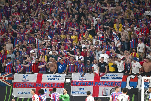 IPA85118025 - Supporters Crystal Palace F.C. during the UEFA Europe Conference 2026 final between Rayo Vallecano de Madrid vs. Crystal Palace F.C. on May 27th, 2026 at the Red Bull Arena, Leipzig, Germany  Copyright: xVincenzoxOrlando IPAxSportx xx 85118025