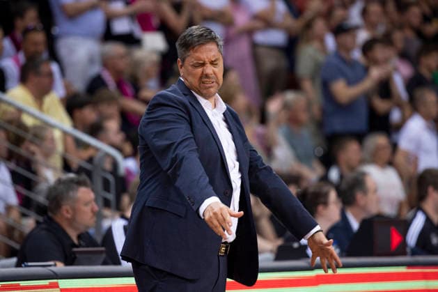 Head Coach Sasa FILIPOVSKI WUE, mi is stunned, gesture, perplexed, disappointment, frustration, single image final score 66 63, Basketball 1 Bundesliga Telekom Baskets Bonn Fitness First Wuerzburg Baskets Würzburg BON vs WUE Playoffs, Quarterfinals, 5 Game, in T E L E C O M D O M E, on 27 05 2026, Â