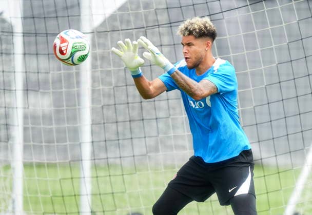 May 27, 2026, Charlotte, Nc, UNITED STATES: Canada goalkeeper Dayne St. Clair makes a save during Team Canada World Cup roster selection camp in Charlotte, N.C., on Wednesday, May 27, 2026. Canada News - May 27, 2026  - ZUMAc35_ 20260527_zaf_c35_183 Copyright: xNathanxDenettex