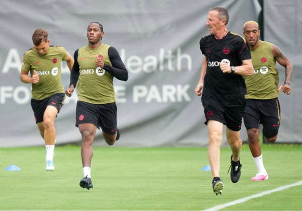 May 27, 2026, Charlotte, Nc, UNITED STATES: Canada forward Jonathan David, second left, runs during Team Canada World Cup roster selection camp in Charlotte, N.C., on Wednesday, May 27, 2026. Canada News - May 27, 2026  - ZUMAc35_ 20260527_zaf_c35_195 Copyright: xNathanxDenettex