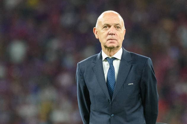 LEIPZIG, GERMANY - MAY 27: German FA (DFB) president Bernd Neuendorf after the UEFA Conference League Final 2025 26 match between Crystal Palace and Rayo Vallecano at Leipzig Stadium in Leipzig, Germany (Photo by Sven Beyrich Sports Press Photo) Copyright: xSvenxBeyrich SportsxPressxPhotox Sportspressphoto_SPR155935