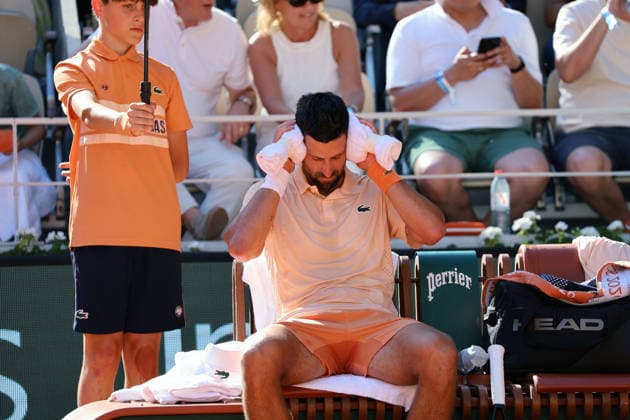 Novak Djokovic vs Valentin Royer during the French Tennis Open of Roland Garros in Paris, Novak Djokovic vs Valentin Royer during the French Tennis Open of Roland Garros in Paris, France on May 27th 2026.  Copyright: xDavidxKerx