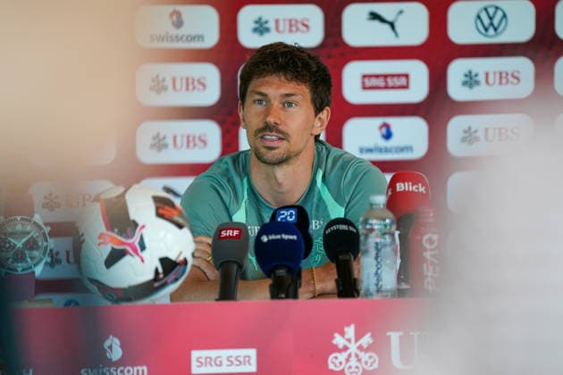 Switzerland Football Swiss national team 2025 2026, Media conference Christian Fassnacht Pavillon Gründenmoos St Gallen Christian Fassnacht of the Swiss national team during a press conference at the Pavillon Gründenmoos in St Gallen, Switzerland Copyright: xJOERANxSTEINSIEKx