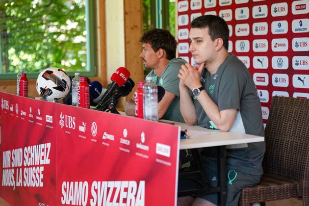 Switzerland Football Swiss national team 2025 2026, Media conference Christian Fassnacht Pavillon Gründenmoos St Gallen Christian Fassnacht of the Swiss national team during a press conference at the Pavillon Gründenmoos in St Gallen, Switzerland Copyright: xJOERANxSTEINSIEKx