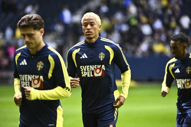 STOCKHOLM, SWEDEN 20260528 Djurgardens Mikael MarquÃ s as the Swedish national football team trains at Strawberry Arena STOCKHOLM SWEDEN x10080x  Copyright: xFredrikxSandberg TTx NATIONAL FOOTBALL TEAM TRAINING STRAWBERRY