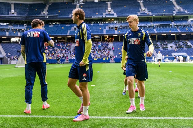 260528 Lucas Bergvall of the Swedish national football team at a training session on May 28, 2026 in Stockholm Photo Johanna Säll BILDBYRAN kod JL JL0620 fotboll football soccer fotball landskamp träning practice training sverige sweden sverige a fifa world cup vm bbeng  Copyright: JOHANNAxSÄLL BB260528BB183