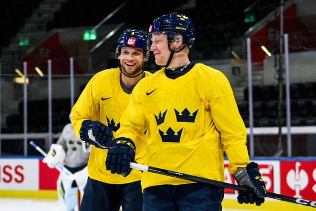 260528 Jacob Larsson of Sweden at a practice session during the 2026 IIHF Ice Hockey World Championship on May 28, 2026 in Zurich Photo Jesper Zerman BILDBYRAN kod JZ JZ0734 ishockey ice hockey ishockey vm 2026 vm 2026 iihf world championship träning practice sverige sweden day 14 bbeng sverige sweden  Copyright: JESPERxZERMAN BB260528JZ002