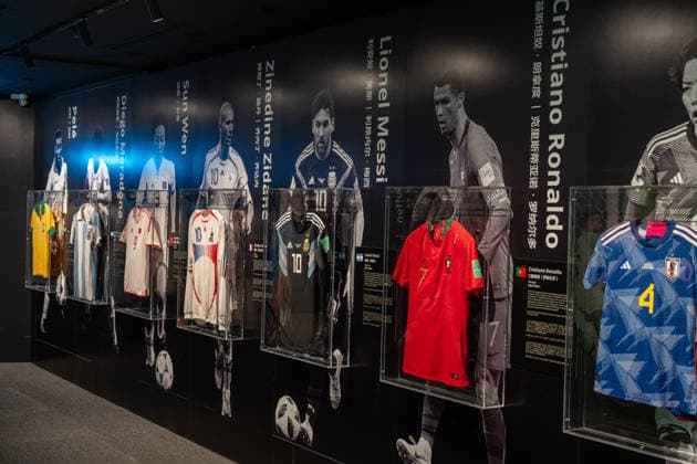 HONGKONG-SOCCER FIFA-MUSEUM Soccer players jersey on display at the FIFA Museum Hong Kong during a press event in Hong Kong, May 28, 2026. NEXPHER Vernon Yuen HONG KONG