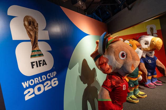 HONGKONG-SOCCER FIFA-MUSEUM A general view showing mascots and a FIFA 20226 World Cup at the FIFA Museum Hong Kong during a press event in Hong Kong, May 28, 2026. NEXPHER Vernon Yuen HONG KONG