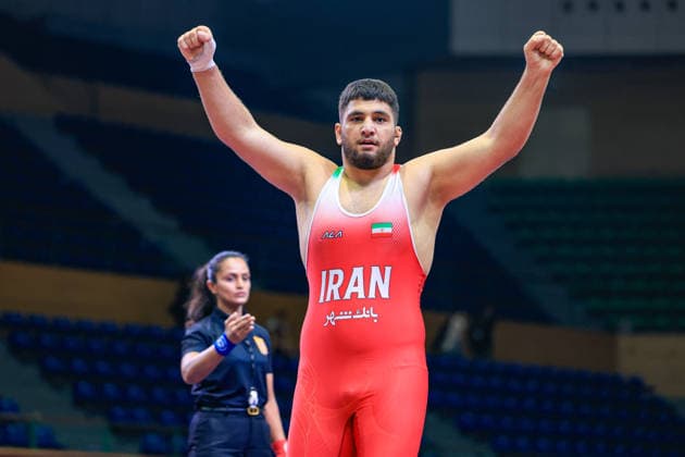 U17 Wrestling Asian Championships 110kg GR Aliakbar Ali Akoo IRI Copyright: xAmirrezaxAliasgarix xUnitedxWorlx Kadir Caliskan United World Wr