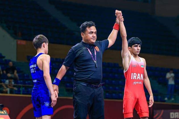 U17 Wrestling Asian Championships 48kg GR Ali Morteza Esmaeili Leivesi IRI df Umarali Kanatbekovich Berdaliev KGZ Copyright: xAmirrezaxAliasgarix xUnitedxWorlx Kadir Caliskan United World Wr