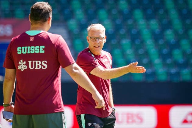 Switzerland Football Swiss national team 2026, Swiss national team training Kybunpark St Gallen Peter Knäbel Central President, Swiss Football Association Copyright: xJOERANxSTEINSIEKx