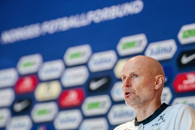 260528 Stale Solbakken, head coach of the Norwegian national football team, during a press event on May 28, 2026 in Oslo Photo Vegard Grott BILDBYRAN kod VG VG0927 bbeng fotball football soccer fotboll norge norway pressetreff press event  Copyright: VEGARDxGRoTT BB260528VG002