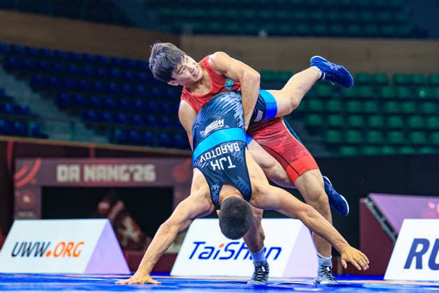 U17 Wrestling Asian Championships 60kg GR Makhdi Barotov TJK df Yeskendir Baurzhan KAZ Copyright: xAmirrezaxAliasgarix xUnitedxWorlx Kadir Caliskan United World Wr