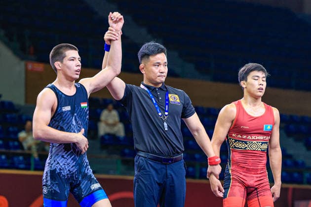 U17 Wrestling Asian Championships 60kg GR Makhdi Barotov TJK df Yeskendir Baurzhan KAZ Copyright: xAmirrezaxAliasgarix xUnitedxWorlx Kadir Caliskan United World Wr