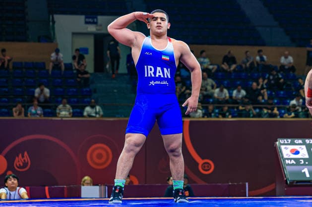 U17 Wrestling Asian Championships 92kg GR Amirreza Ghasem Mehritalarposhti IRI Copyright: xAmirrezaxAliasgarix xUnitedxWorlx Kadir Caliskan United World Wr