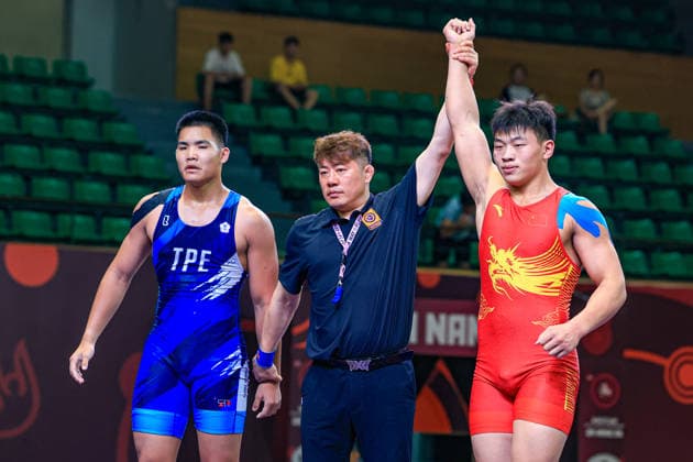 U17 Wrestling Asian Championships 92kg GR Xirui Wang CHN df Cheng En Wu TPE Copyright: xAmirrezaxAliasgarix xUnitedxWorlx Kadir Caliskan United World Wr
