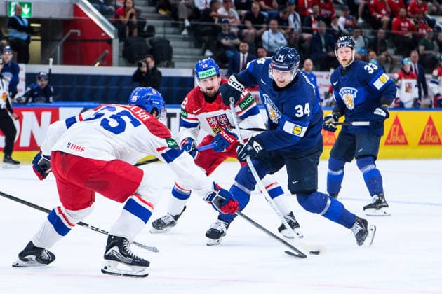 260528 Aatu Räty of Finland during the 2026 IIHF Ice Hockey World Championship quarterfinal match between Finland and Czech Republic on May 28, 2026 in Zürich Photo Jesper Zerman BILDBYRAN kod JZ JZ0735 ishockey ice hockey ishockey vm 2026 vm 2026 iihf world championship finland czech republic bbeng finland  Copyright: JESPERxZERMAN BB260528JZ068