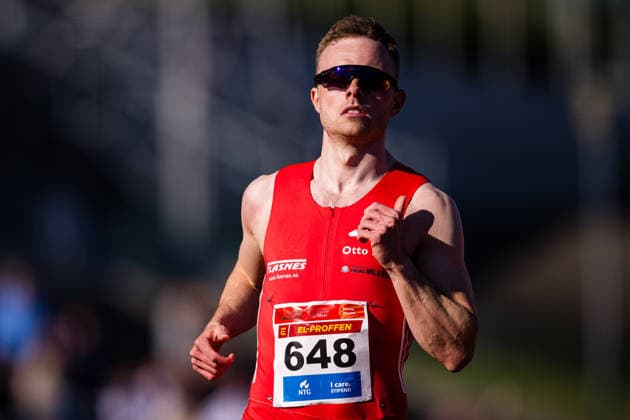 260528 Jorgen Homstad of Overhalla IL competes in men™s 100 meter during the Trond Mohn Games on May 28, 2026 in Bergen Photo Marius Simensen BILDBYRAN Cop 238 MM0068 athletics bbeng friidrett friidrott norge norway trond mohn games  Copyright: MARIUSxSIMENSEN BB260528ZW017