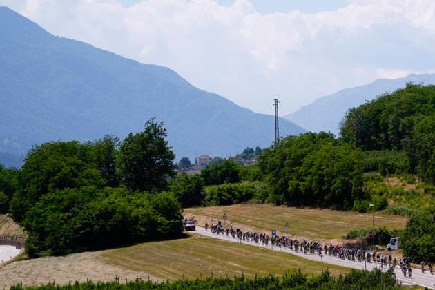 The pack riders during Stage 18 of the Giro d’Italia, from Fai della Paganella to Pieve di Soligo, Italy, Thursday, May 28, 2026.  Copyright: xFabioxFerrari LaPressex