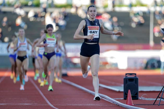 Trond Mohn Games 2026 Bergen 20260528 Adele Gay from France wins the 1500 meters during the Trond Mohn Games athletics event at Fana Stadium in Bergen Photo Paul S Amundsen NTB Bergen Norway EDITORIAL USE ONLY RESTRICTED USE FOR BETTING COMPANIES  Copyright: xPaulxS.xAmundsenx xNTBx