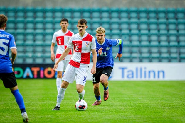 UEFA Under-17 European Championship, EM, Europameisterschaft Estonia 2026 Marin Modric in action during the UEFA Under-17 European Championship Group-A match between Estonia U-17 vs Croatia U-17 national teams, Tallinn Estonia 28.05.2026 Tallinn A Le Coq Arena Estonia Copyright: xMaurixLevandix