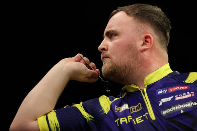 RECORD DATE NOT STATED 28th May 2026, The 02 Arena, London, England; 2026 PDC Bet MGM Premier League Darts Final; Luke Littler in action on the oche during his match against Gerwyn Price HenningxvonxJagow