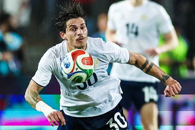 EGYPT, CAIRO - MAY 28, 2026: Russia s Ilya Vakhaniya in action in a friendly football match between Egypt and Russia at the Cairo International Stadium Friendly Football Match: Egypt Vs Russia  - ZUMAt113 20260528_zaa_t113_907 Copyright: xPeterxKovalevx