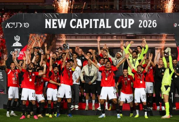 Egypt Soccer Friendly Egypt - Russia 9175831 28.05.2026 Egypt s players celebrate the team s victory in the friendly soccer match between Egypt and Russia at Cairo International Stadium in Cairo, Egypt. Grigory Sysoev Sputnik Cairo Egypt  Copyright: xGrigoryxSysoevx