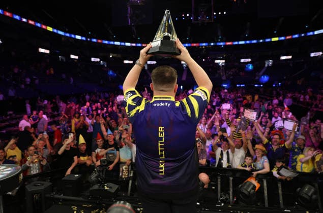 BetMGM Premier League Darts 28MAY26 Luke Littler during the BetMGM Premier League darts at the O2 Arena, London, UK on 28 May 2026. London O2 Arena London UK Editorial use only , Copyright: xChrisxSargeantx PSI-24296-0104