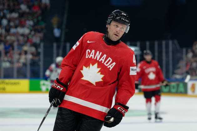 Fribourg, Switzerland - May 28 : Rielly Morgan of Canada portrait (headshot close up) during the 2026 IIHF Ice hockey, Eishockey World Championship, WM, Weltmeisterschaft Switzerland Quarter Final match between Canada and United States at BCF Arena on May 28 , 2026 in Fribourg, Switzerland. Copyright: xGiuseppexVelletrix Sportspressphoto_SPR156440