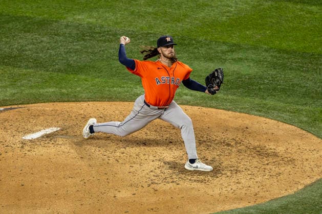 May 28, 2026, Arlington, Texas, USA: Houston Astros pitcher SPENCER ARRIGHETTI (41) during a MLB, Baseball Herren, USA game between the Houston Astros and Texas Rangers at Globe Life Field. Houston wins 5-1. Arlington USA - ZUMAf180 20260528_zsp_f180_008 Copyright: xMarkxFannx