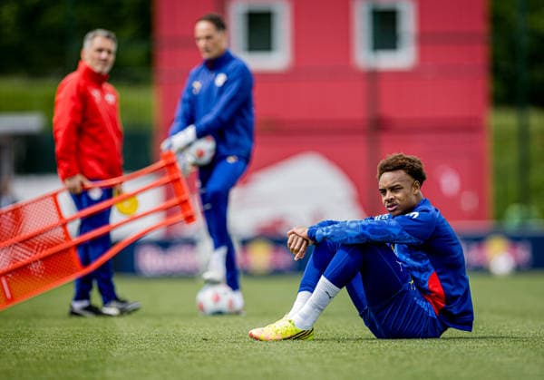 Leipzigs Assan Ouedraogo at training Public training RB Leipzig on May 14, 2026 Red Bull Academy, Leipzig Training RB Leipzig