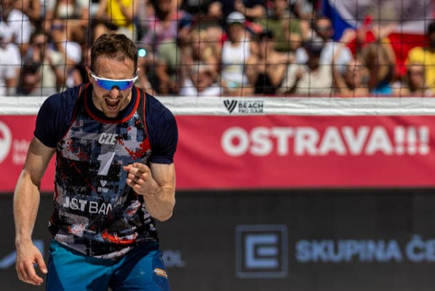 Ondrej Perusic (CZE) during the match Jiri Sedlak and Ondrej Perusic from Czech Republic vs Teo Rotar and Arnaud Gauthier-Rat from France at the Pro Tour, Beach volleyball, Beachvolleyball tournament of Elite category, Ostrava, Czech Republic, May 29, 2026. (CTKxPhoto VladimirxPrycek) CTKPhotoP2026052902873  CTKPhotoP2026052902873