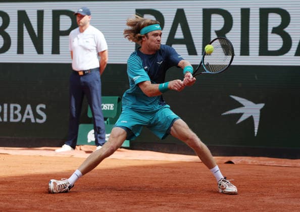 May 29, 2026, Paris, Ile De France, France: ANDREY RUBLEV during the match against N. Borges of Portugal in the third round of tennis tournament Roland Garros, Paris, France. Paris France - ZUMAc278 20260529_zsp_c278_013 Copyright: xMarcinxCholewinskix