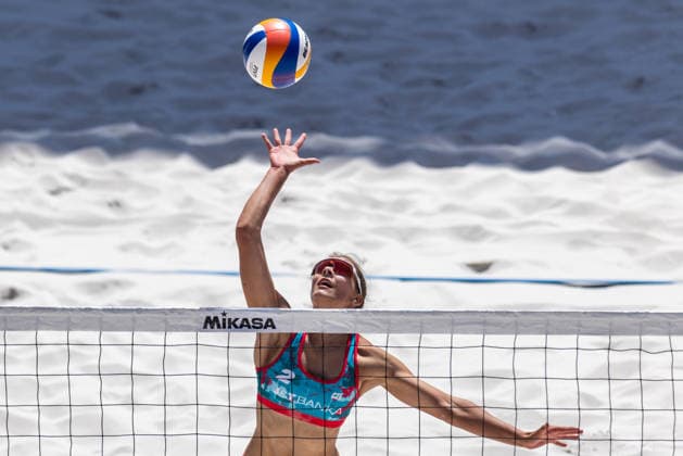 Veronika Kleiblova (CZE) during the match Valerie Dvornikova and Veronika Kleiblova from Czech Republic vs Piper Ferch and Teegan Van Gunst from USA at the Pro Tour, Beach volleyball, Beachvolleyball tournament of Elite category, Ostrava, Czech Republic, May 29, 2026. (CTKxPhoto VladimirxPrycek) CTKPhotoP2026052904430  CTKPhotoP2026052904430