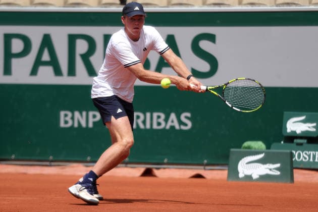 RECORD DATE NOT STATED 29th May 2026; Roland Garros, Paris, France; 2026 French Open Tennis, Day 11; Rafael Jodar (ESP) backhand in his match against Alex Michelsen (USA) JonxBromley